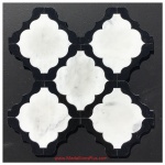 Carrara And Granite Waterjet Cut Tile - Design 47