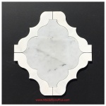 Carrara And White Marble Waterjet Cut Tile - Design 47L