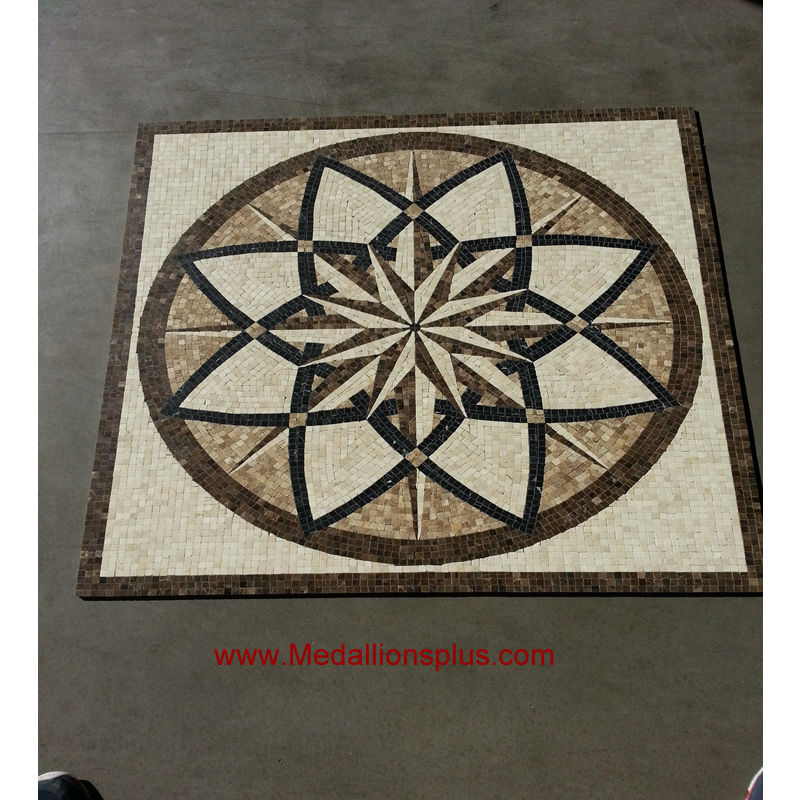 Star Melody Polished, 36" Square Mosaic Medallion