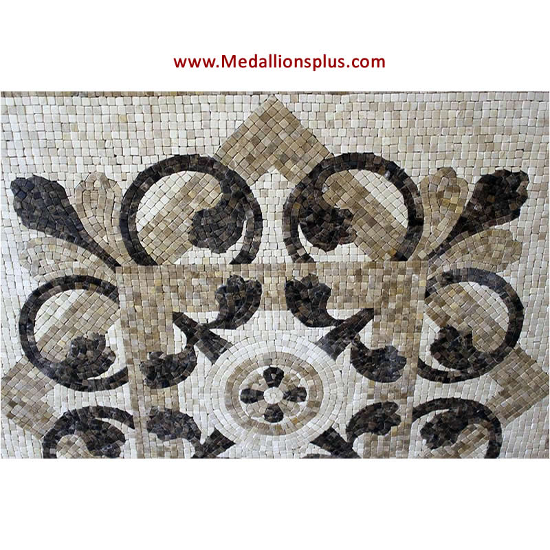VERONA, 36" Square Mosaic Medallion - Tumbled