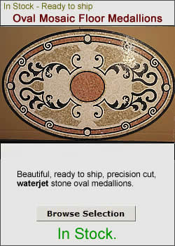 In Stock - Mosaic Oval Floor Medallions